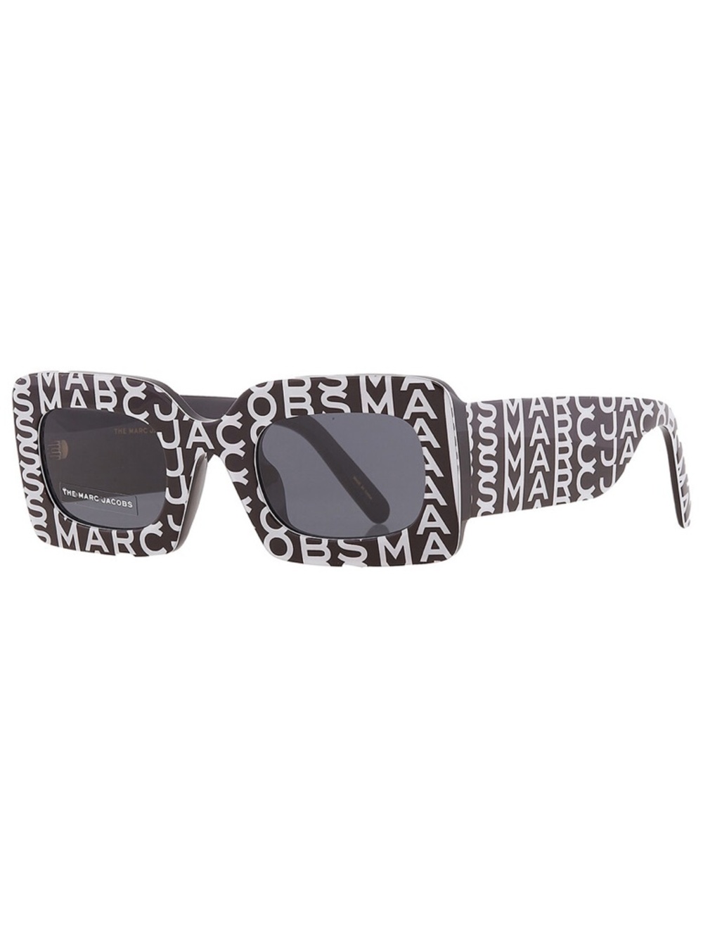 NWT MARC JACOBS Black & White Monogram Grey Square Ladies Sunglasses — One Size